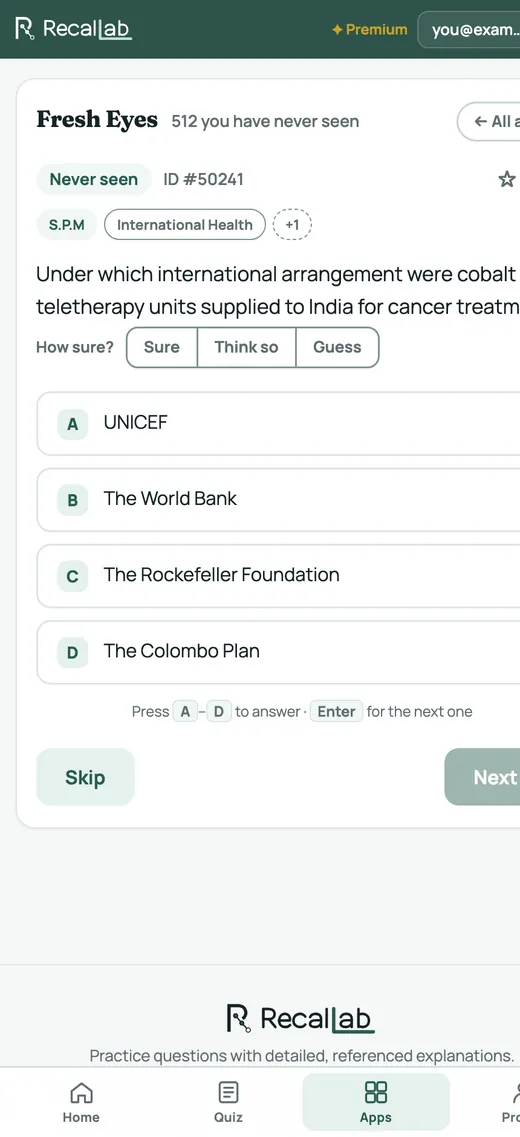 A question on a phone — the same card, one column
